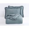Blue Oversized Ruffled Edge Microfiber Comforter Set