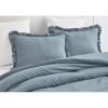 Blue Oversized Ruffled Edge Microfiber Comforter Set