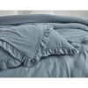 Blue Oversized Ruffled Edge Microfiber Comforter Set