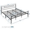 Traditional Powder Coated Slatted Metal Platform Bed