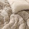 Beige Plush Sherpa Reversible Micro Suede Comforter Set