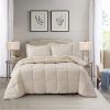 Beige 3 Piece Microfiber Reversible Comforter Set