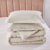 Beige 3 Piece Microfiber Reversible Comforter Set
