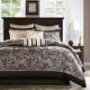 Black Gold Paisley 12 Piece Cotton Polyester Comforter Set