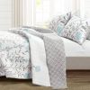 Floral Lightweight Polyester Fabric Quilt Set