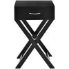 X-Shape 1 Drawer Nightstand End Side Table Storage