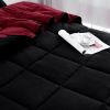 Black/Maroon Traditional Microfiber Reversible 3 Piece Comforter Set