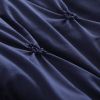 Navy All Season Pleated Hypoallergenic Microfiber Reversible 3 Piece Comforter Set
