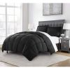 Black Reversible Microfiber Down Alternative Comforter