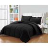 Black Reversible Microfiber Down Alternative Comforter