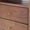 Farmhouse Rustic Mid Century 2 Drawer Nightstand