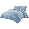 Blue Reversible Microfiber Down Alternative Comforter Set