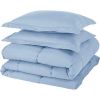Blue Reversible Microfiber Down Alternative Comforter Set