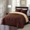 Brown Traditional Microfiber Reversible 3 Piece Comforter Set