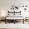 Heavy Duty Metal Platform Bed Frame with Headboard