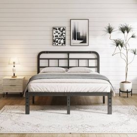 Heavy Duty Metal Platform Bed Frame with Headboard