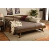 Solid Wood Day Bed Frame with Pull-out Pop Up Trundle Bed