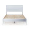White Rustic Mid Century Slatted Platform Bed