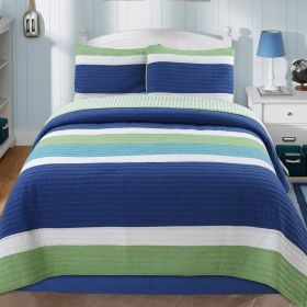 Striped 100-Percent Cotton Quilt Set