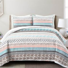 Scandinavian Chevron Reversible Cotton Quilt Set