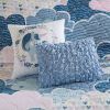 Kids Blue Pink Unicorn Clouds Quilt Coverlet Bedspread Set