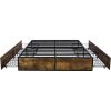 Metal Wood Platform Bed Frame with 4 Storage Drawers