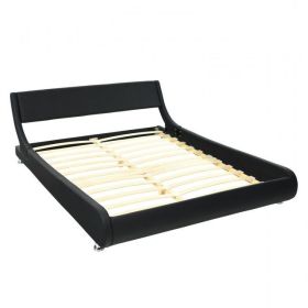 Modern Faux Leather Upholstered Platform Bed Frame Black