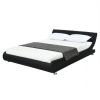 Modern Faux Leather Upholstered Platform Bed Frame Black