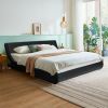 Modern Faux Leather Upholstered Platform Bed Frame Black