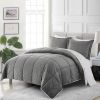 Grey Plush Microfiber Reversible Comforter Set