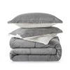 Grey Plush Microfiber Reversible Comforter Set