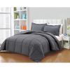 Grey Reversible Microfiber Down Alternative Comforter