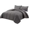 Grey Reversible Microfiber Down Alternative Comforter