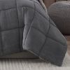 Grey Plush Sherpa Reversible Micro Suede Comforter