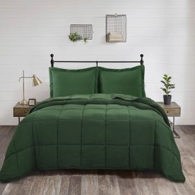 Green 3 Piece Microfiber Reversible Comforter Set