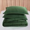 Green 3 Piece Microfiber Reversible Comforter Set