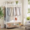Freestanding Garment Rack Clothes Hanging Rod with Storage Drawers