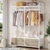 Freestanding Garment Rack Clothes Hanging Rod with Storage Drawers