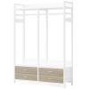 Freestanding Garment Rack Clothes Hanging Rod with Storage Drawers