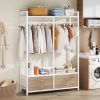 Freestanding Garment Rack Clothes Hanging Rod with Storage Drawers