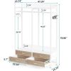Freestanding Garment Rack Clothes Hanging Rod with Storage Drawers