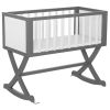 Solid Wood Rocking Baby Glider Cradle with Crib Mattress