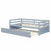 Twin/Twin Dorm Style Trundle Daybed Platform Bed Frame