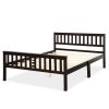Modern Espresso Solid Pine Wooden Platform Bed Frame - Full Size