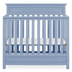 Baby Blue Pine Wood 4-in-1 Modern Convertible Crib Toddler Bed Daybed