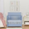 Baby Blue Pine Wood 4-in-1 Modern Convertible Crib Toddler Bed Daybed