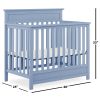 Baby Blue Pine Wood 4-in-1 Modern Convertible Crib Toddler Bed Daybed