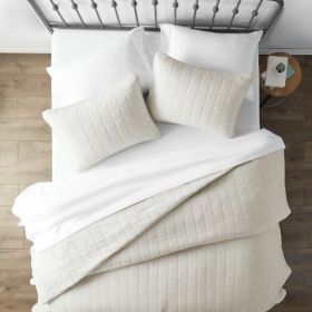 Ivory Microfiber Farmhouse Coverlet Bedspread Set