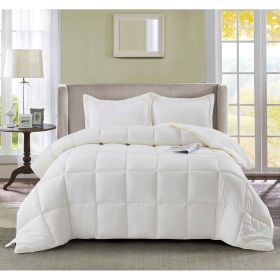Off White 3 Piece Microfiber Reversible Comforter Set