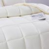 Off White 3 Piece Microfiber Reversible Comforter Set